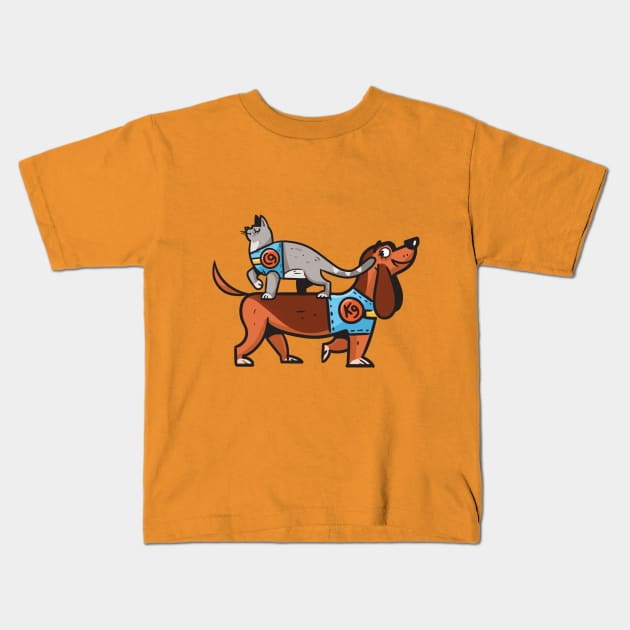 CatNine Sausage Kids T-Shirt by Komigato